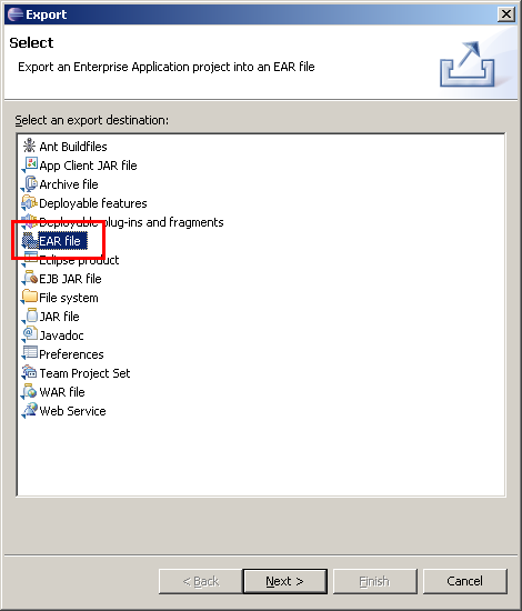 Export, Schritt 1