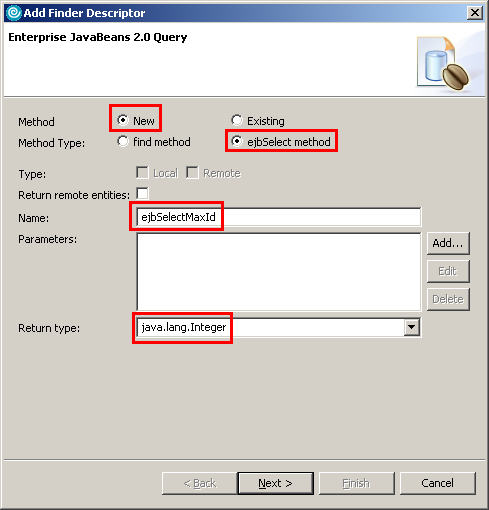 Entity Bean, Select-Methode (1)