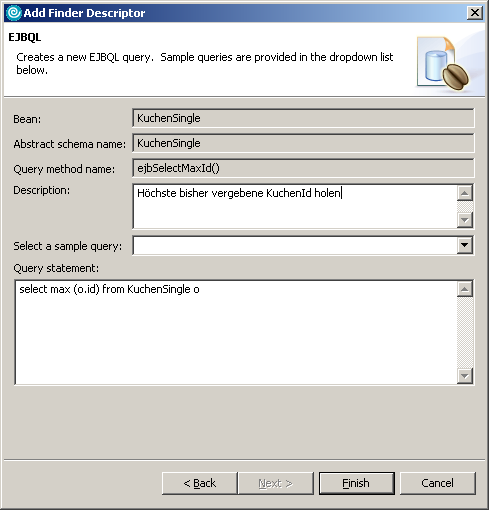 Entity Bean, Select-Methode (2)