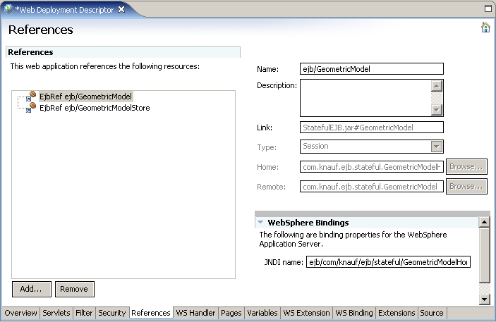 Webclient, EJB-Referenzen
