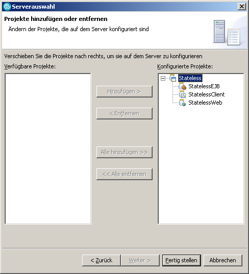 Server erstellen, Schritt 2