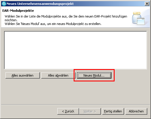 Erzeugen einer Application (Schritt 3)