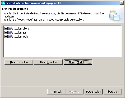 Erzeugen einer Application (Schritt 3a)