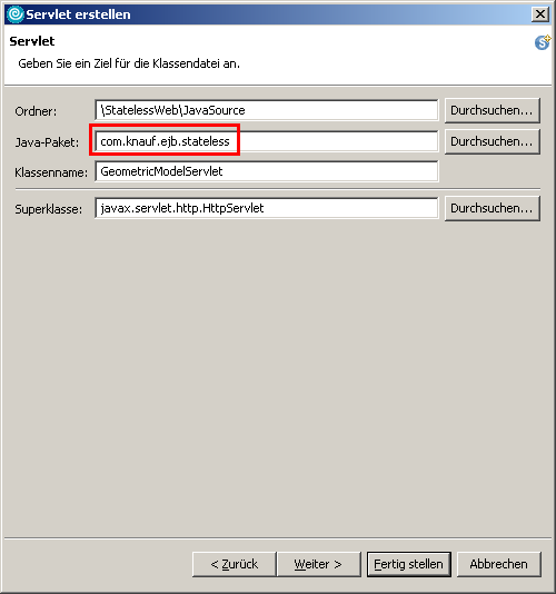Servlet, Schritt 3