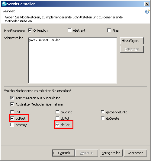 Servlet, Schritt 4