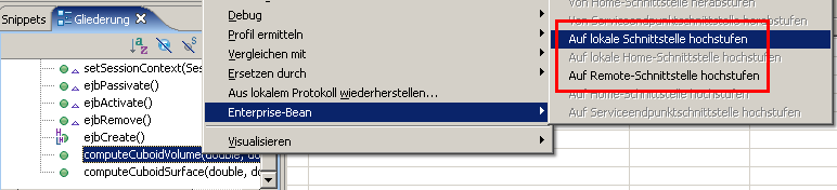 Geschftsmethoden in Interfaces berfhren