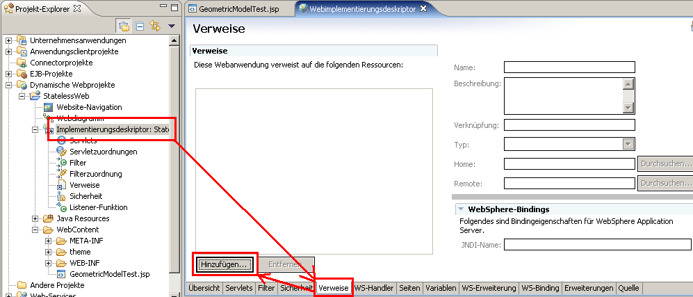 Webclient, EJB-Referenz, Schritt 3