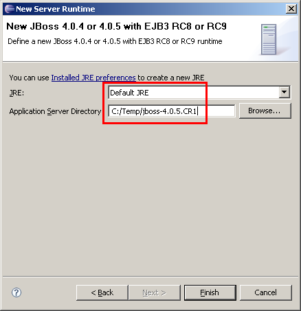 JBoss konfigurieren, Schritt 2