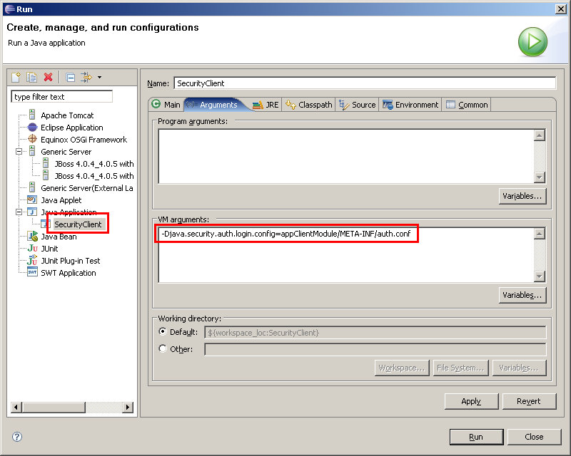 Run Application Client