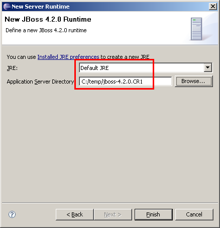 JBoss konfigurieren, Schritt 2