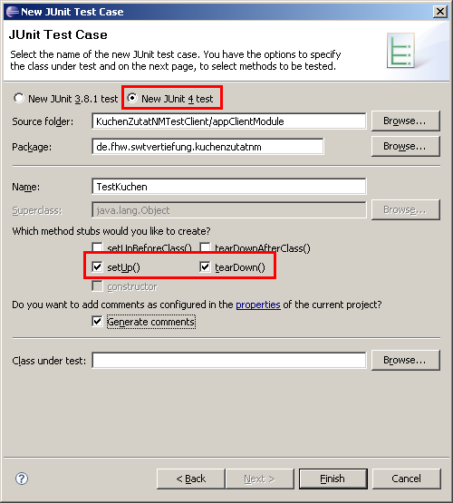 New JUnit Test