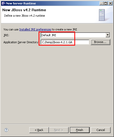 JBoss konfigurieren, Schritt 2