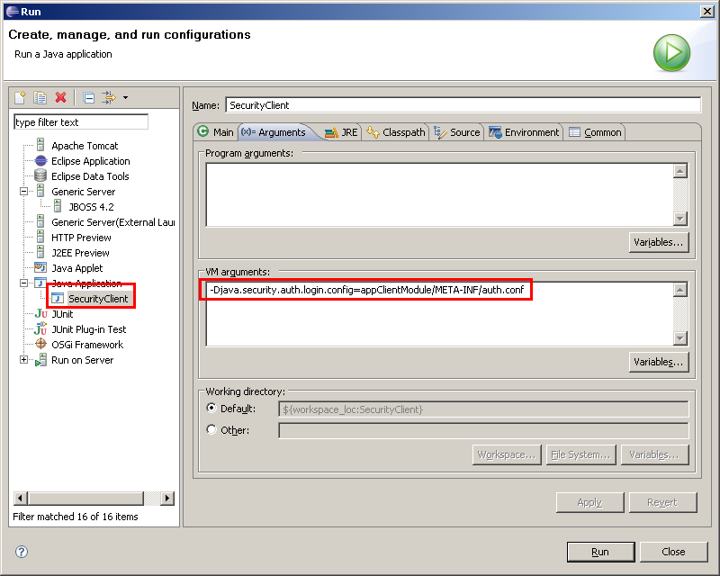 Run Application Client