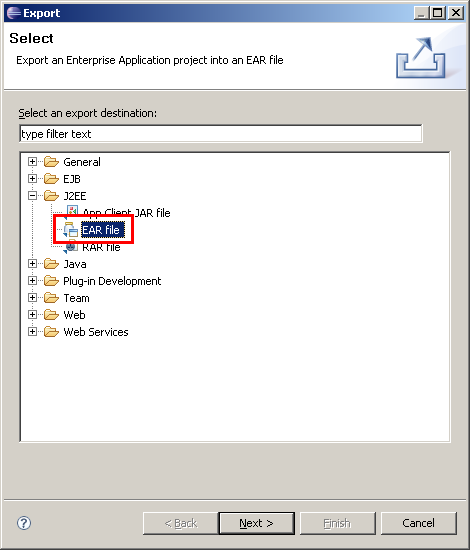Export, Schritt 1