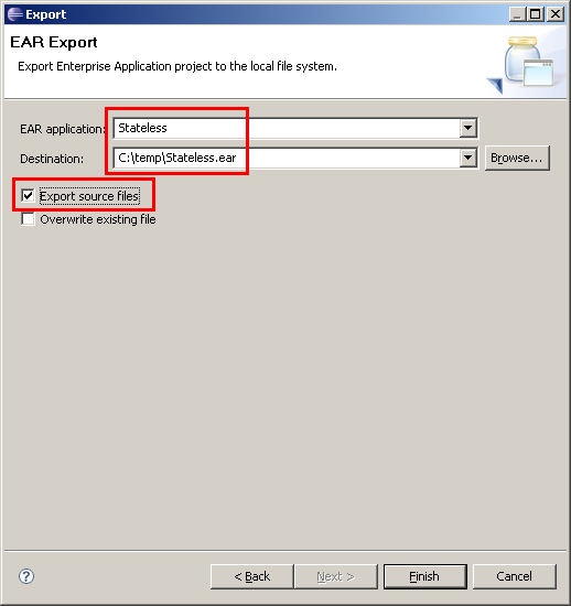 Export, Schritt 2