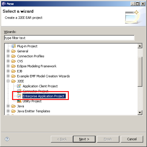 Erzeugen einer Application (Schritt 1)