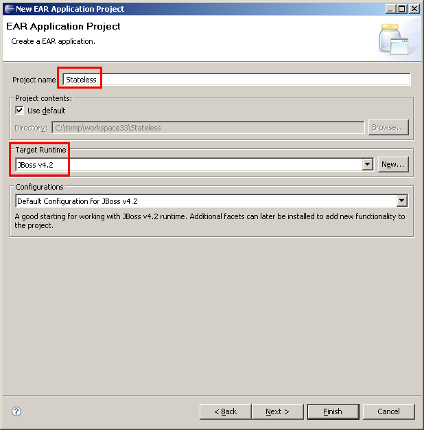 Erzeugen einer Application (Schritt 2)