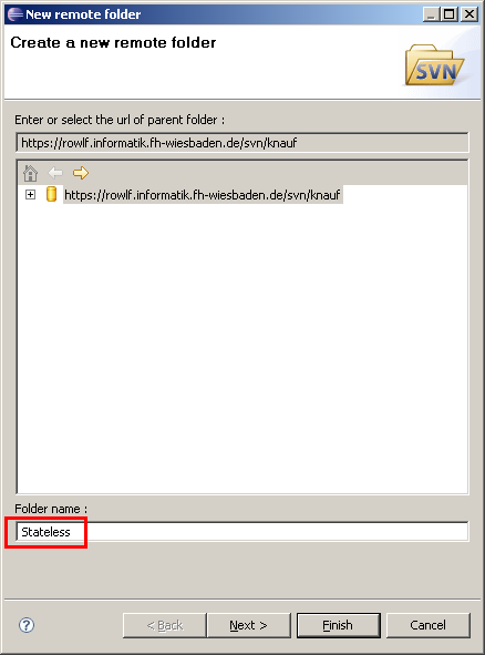 New remote folder