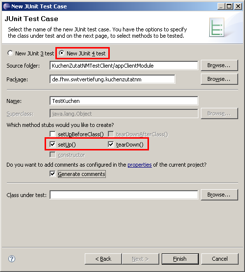 New JUnit Test
